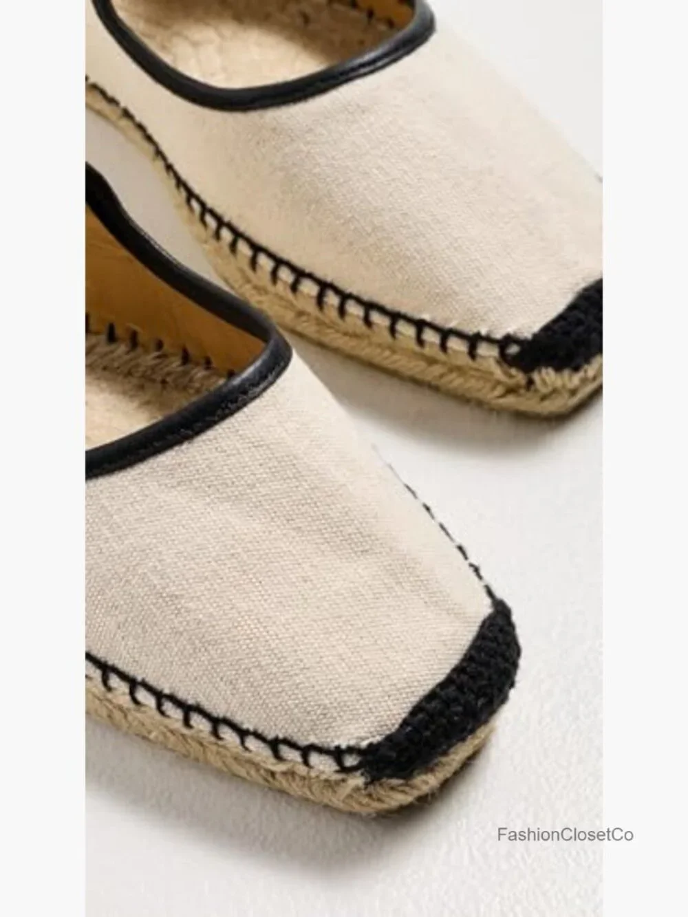 Canvas Espadrilles with Rubber Sole and Buckle Strap - Picture 4 of 4